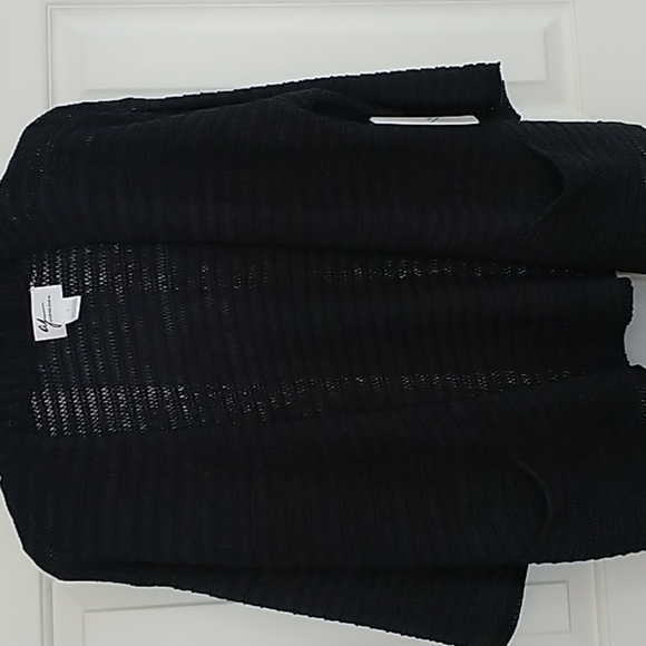 Andrea Jovine Black Knit Open Cardigan Sweater L - Picture 6 of 14